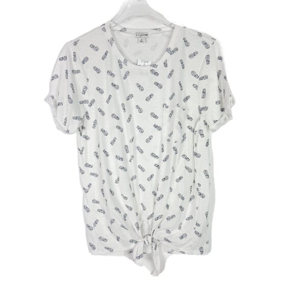 J. Crew Factory Tops - NWT J. Crew Factory Pineapple Tie Waist T-Shirt White Size Medium M NEW